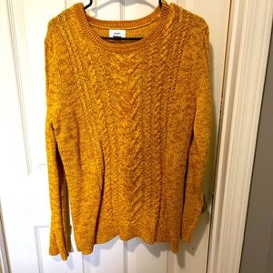Lightly worn old navy yellow cable knit sweater size XL